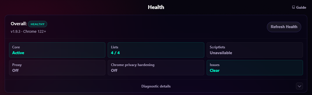 Chroma health diagnostics panel