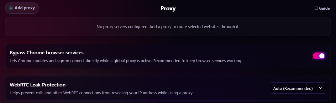 Chroma media proxy router settings